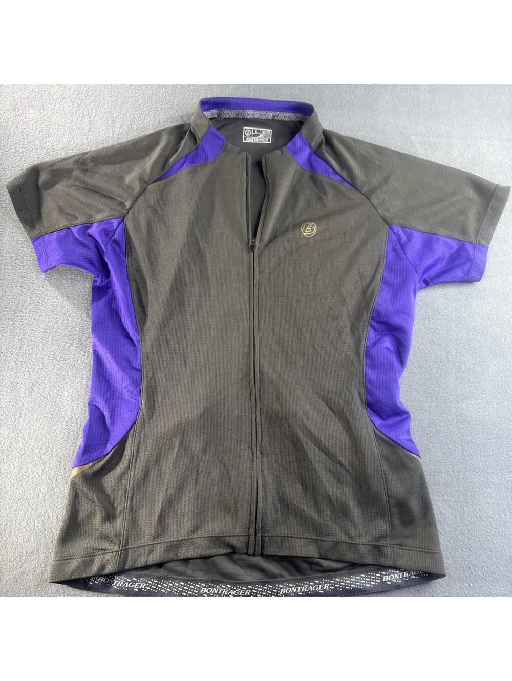 Bontrager Race WSD SS Cycling Jersey Full Zip Womens Sz L Purple Gray